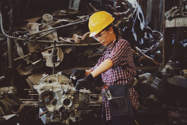 Woman working in a factory 